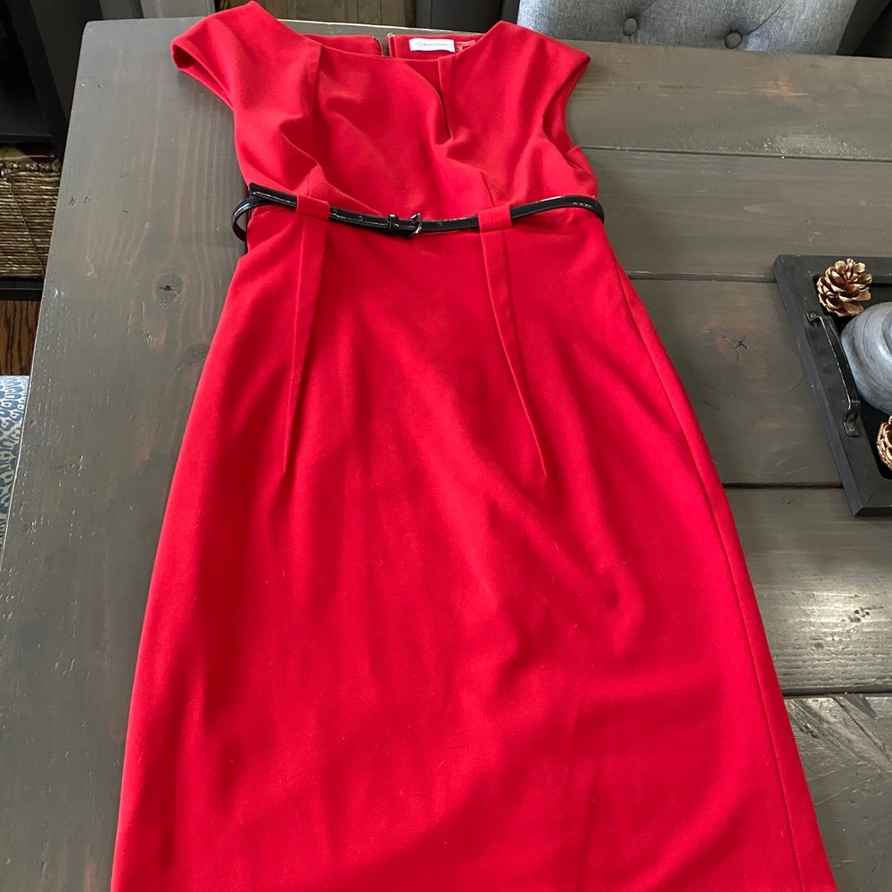 Sexy flattering red Calvin Klein dress
